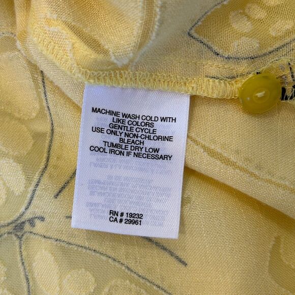 Alfred Dunner Women's Yellow Butterfly Embossed Button Up 3/4 Sleeves Size 14 - Picture 3 of 10